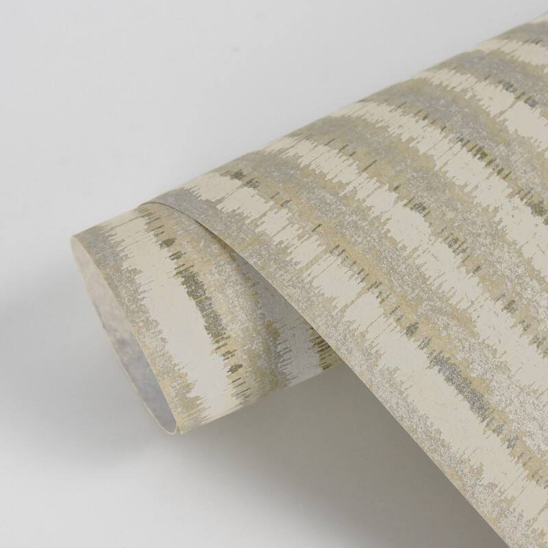 Brewster Annabeth Beige Distressed Stripe Wallpaper - 21in x 396in x 0.025in