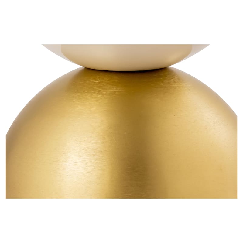 Pasargad Home Calista Brass Finish Round Side Table, Gold/Ivory - W10.25"xD10.25"xH20"