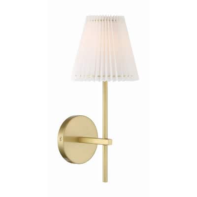 Gamma 1 Light Aged Brass Wall Mount - 6.5"W x 15"H x 7.25"D