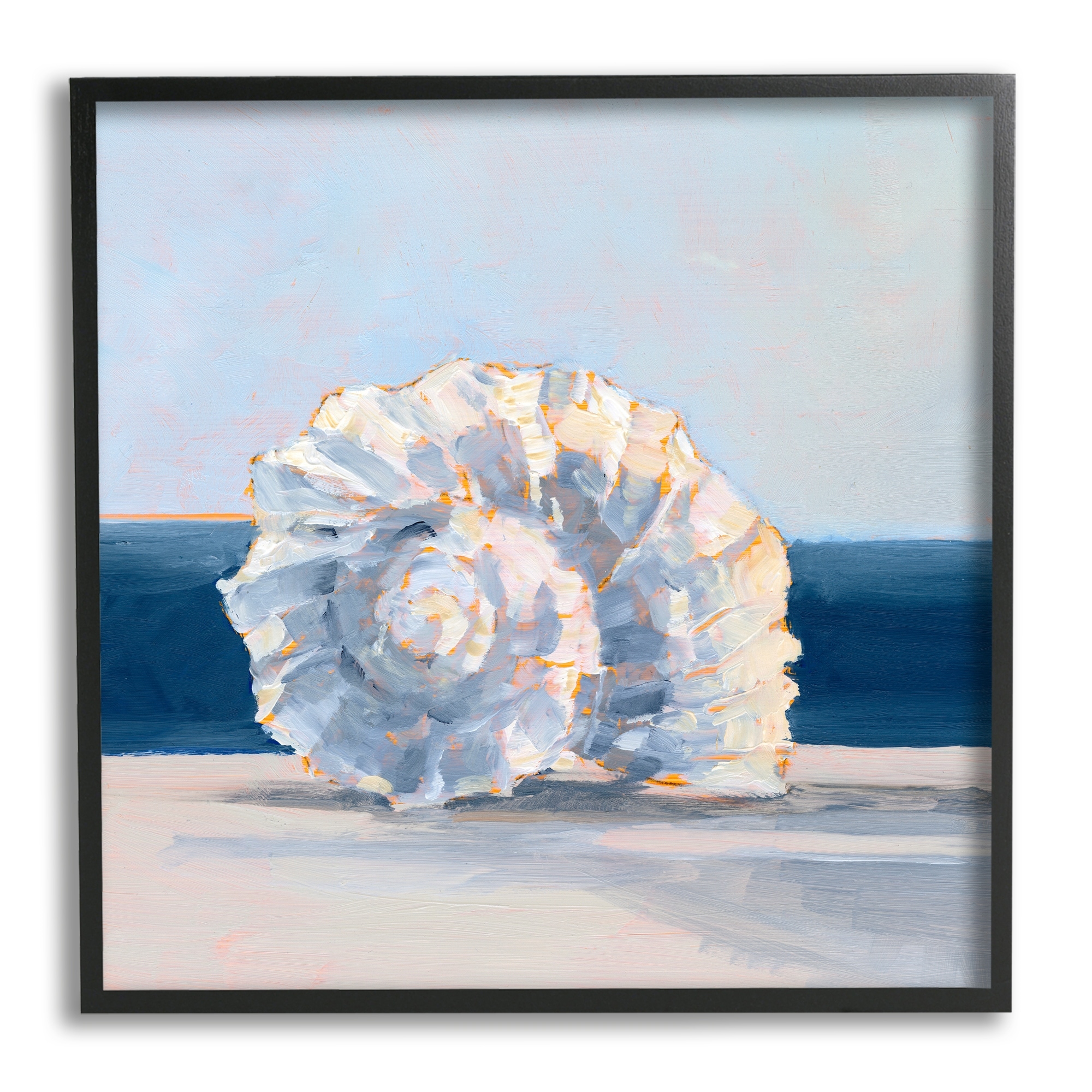 Stupell Blue Seashell Painting Framed Giclee Art Design by Ethan Harper