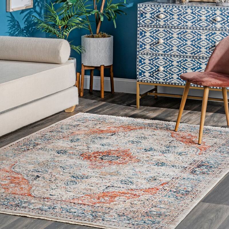 Nuloom Transitional Vintage Medallion Cottrell Area Rug
