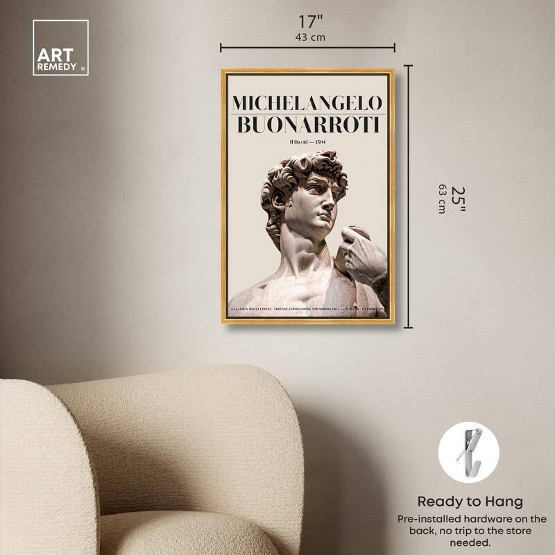 Gaze of Michelangelo's David Canvas by Art Remedy