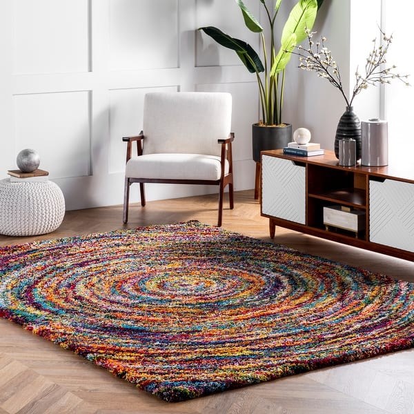 Nuloom Contemporary Radiance Swirl Shag Area Rug On Sale Overstock 11750521