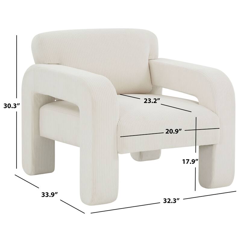 SAFAVIEH Couture Petey Modern Accent Chair - 32"W x 34"D x 30"H - Crème