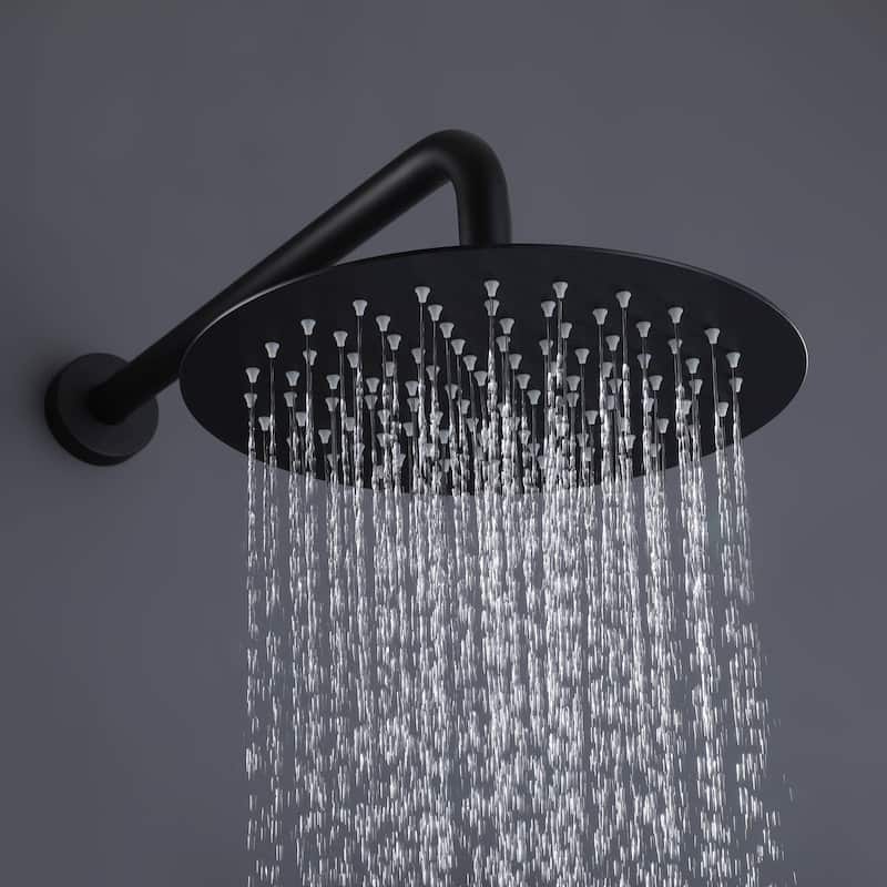 High Pressure Shower Head 10 Or 12 Inch Rain Showerhead Ultra-Thin High Flow Stainless Steel Rainfall Round Shower Head