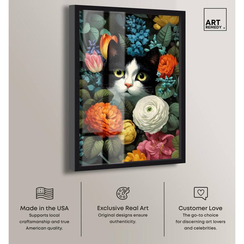 Secret Garden Cat Shadowbox by Art Remedy