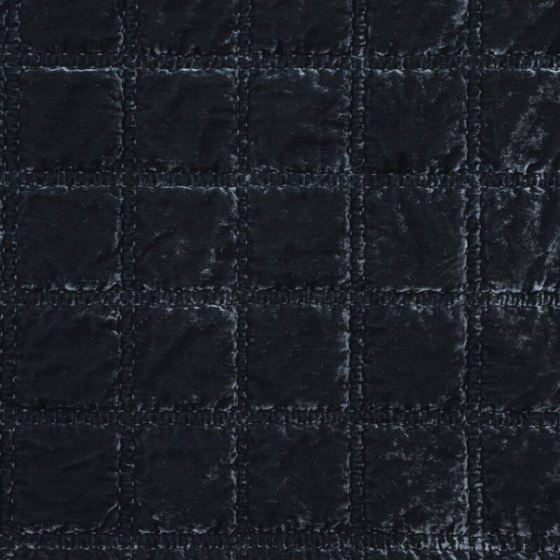HiEnd Accents Stella Faux Silk Velvet Double Box Stitch Modern Rustic 3 Piece Quilt Set