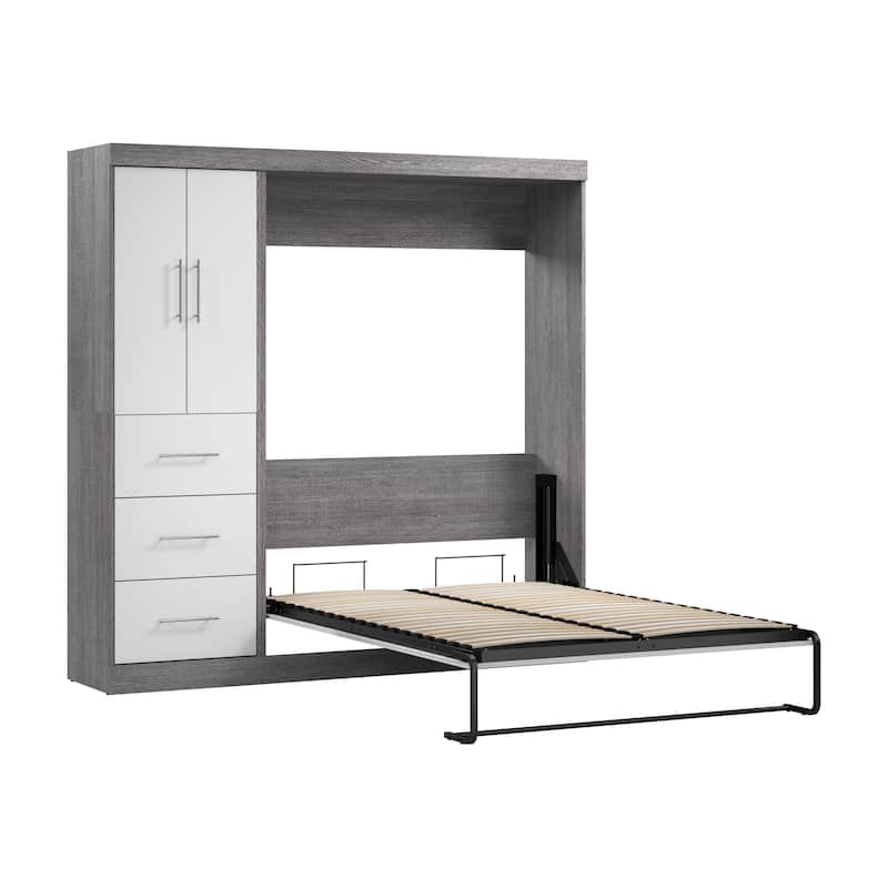 Nebula Full Murphy Bed with Wardrobe (84W) by Bestar