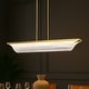 preview thumbnail 16 of 15, Idris LED Island Pendant Vintage Brass Finish Light Guide Panels - Vintage Brass