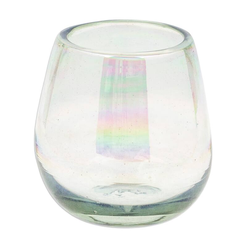 Novica Handmade Ethereal Joy Handblown Recycled Stemless Wine Glasses (Pair)