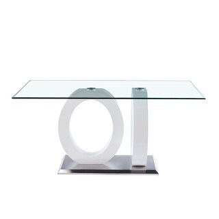 Contemporary Design Tempered Glass Dining Table with MDF Middle Support ...