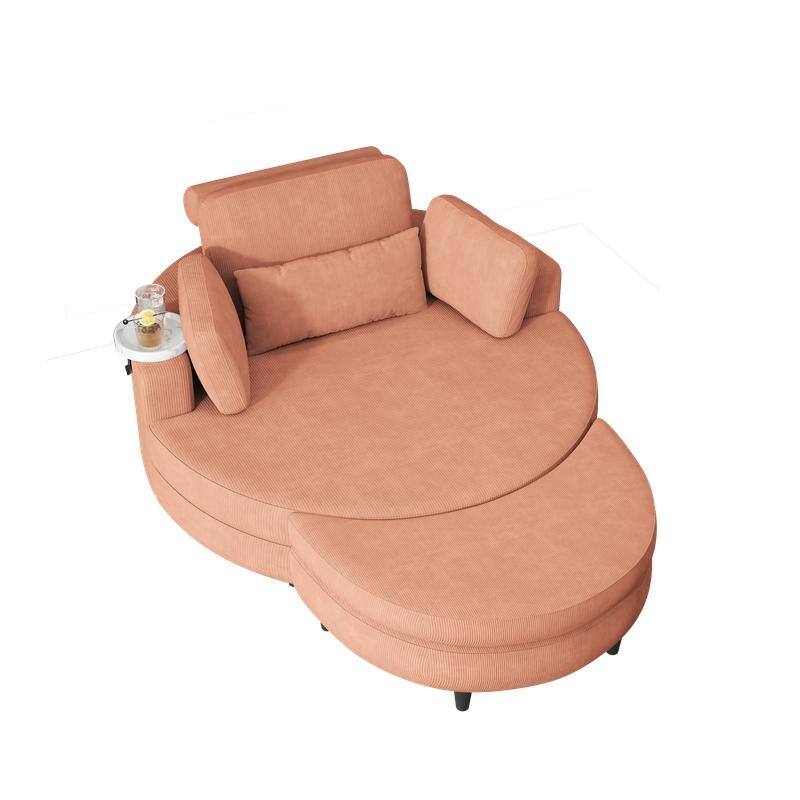 51“ beige corduroy sofa Circular lounge chair