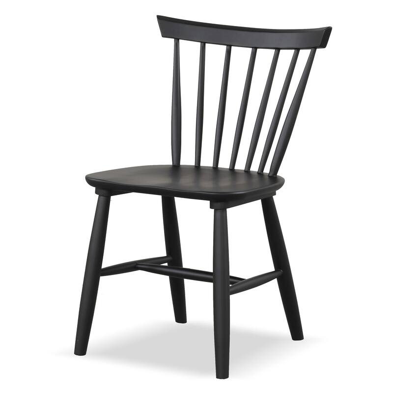 Furniture of America Olivea Mid-Century Modern Black Wood Spindle Back Windsor Chair (Set of 2)