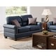 2pc Sofa Set Sofa And Loveseat only- bonded leather Furniture,Black ...