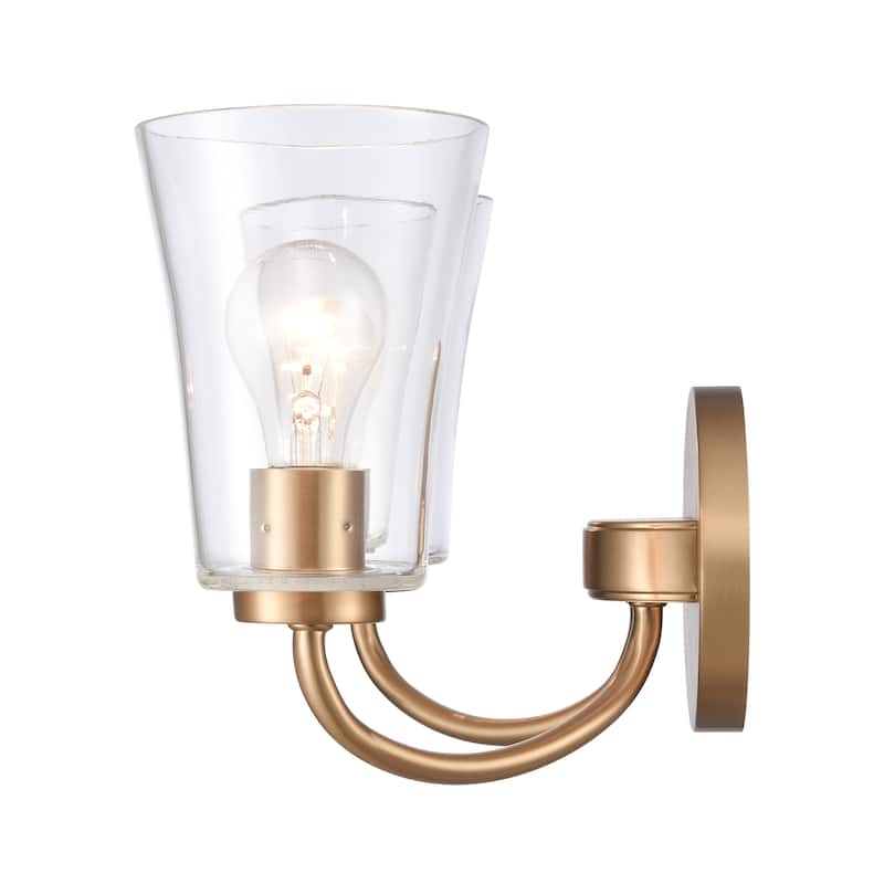 Elk Home Emily Black With Clear Glass Bell Shade 2 Light Vanity Light