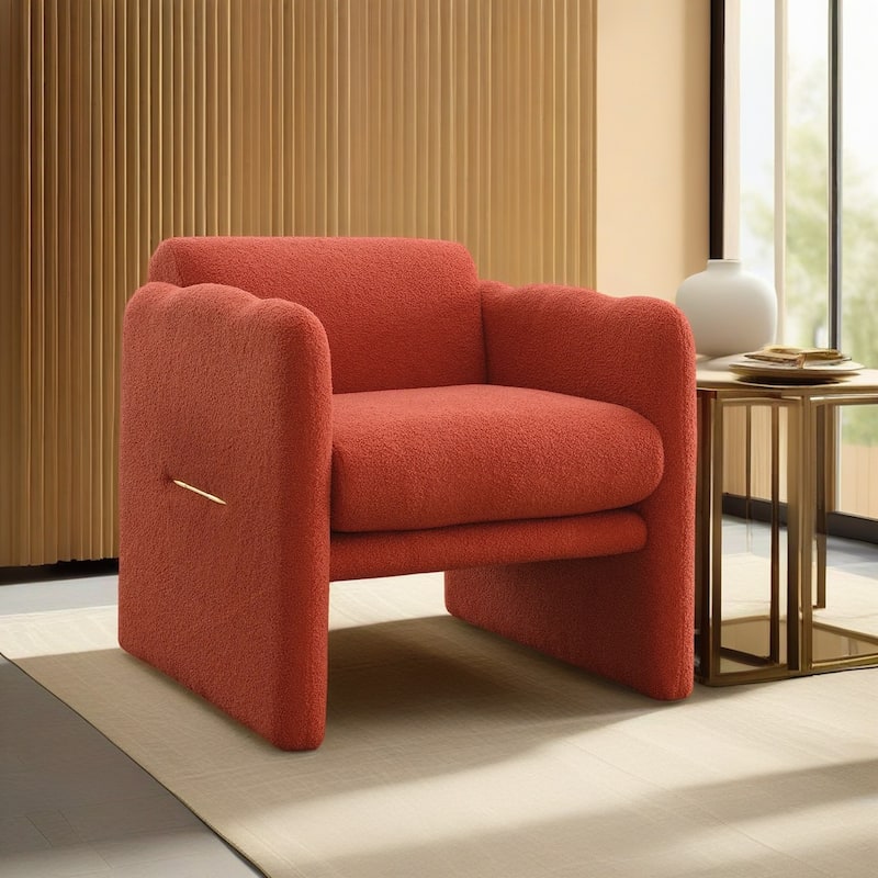 Christopher Knight Home - Morgan Modern White Teddy Accent Arm Chair - Orange