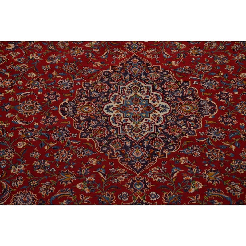 Traditional Kashan Persian Large Area Rug Hand-knotted Wool Carpet - 10'3" x 17'0"