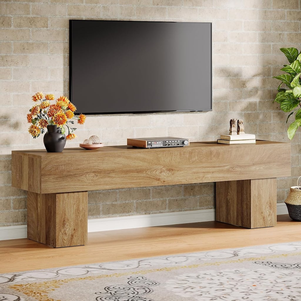 63 Inches TV Stand, Farmhouse Entertainment Center