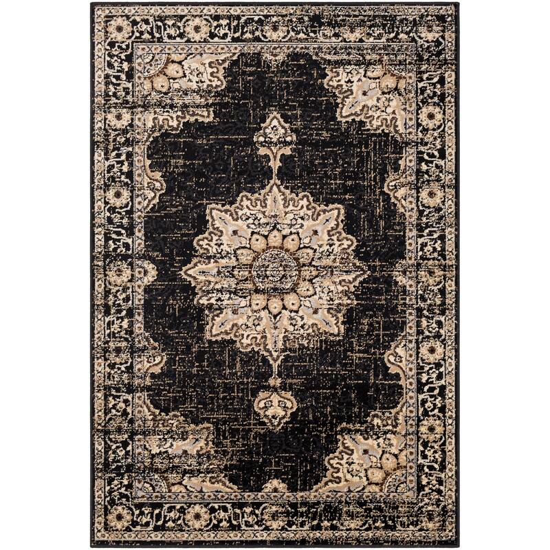 Sheridan Traditional Black Area Rug - 7' 9" x 11' 2"