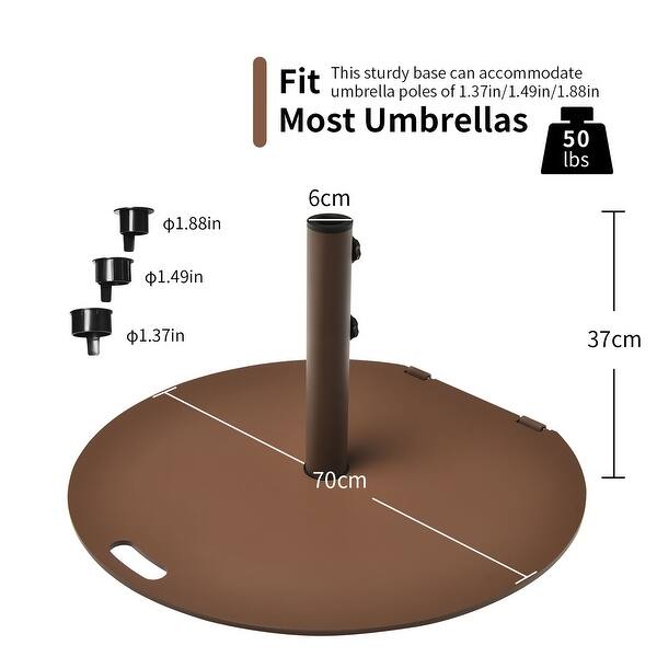 Costway Patio 50LBS Umbrella Base Market Umbrella Stand Wheels Handle