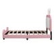 preview thumbnail 5 of 6, Twin size Upholstered Rabbit-Shape Princess Bed,Twin Size Platform Bed with Headboard and Footboard,White+Pink