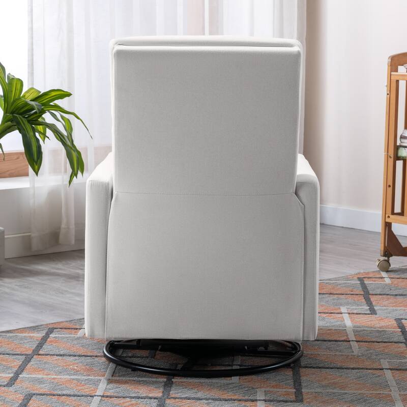 Swivel Gliders Chairs Upholstered Recliners Chair Modern Tilt Rocking Chair for Nursery Chairs with Adjustable Headrest Footrest