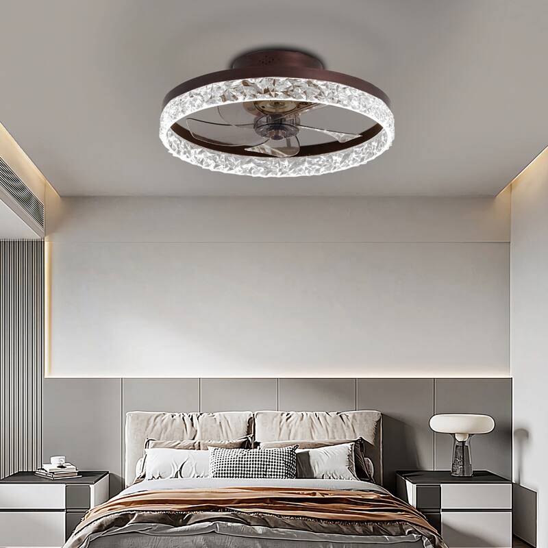 Dimmable 20in Ceiling Fan with Light and Remote Control 6 Speeds
