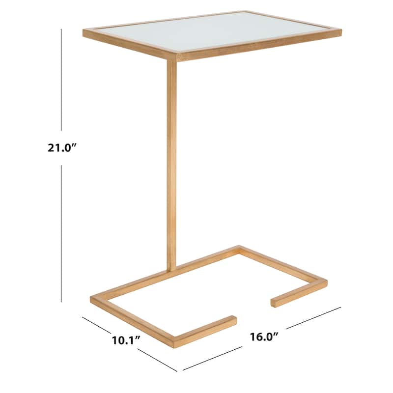 SAFAVIEH Treasures Kazuko Gold/ White Top Accent Table - 16" x 10.1" x 21" - 16Wx10Dx21H