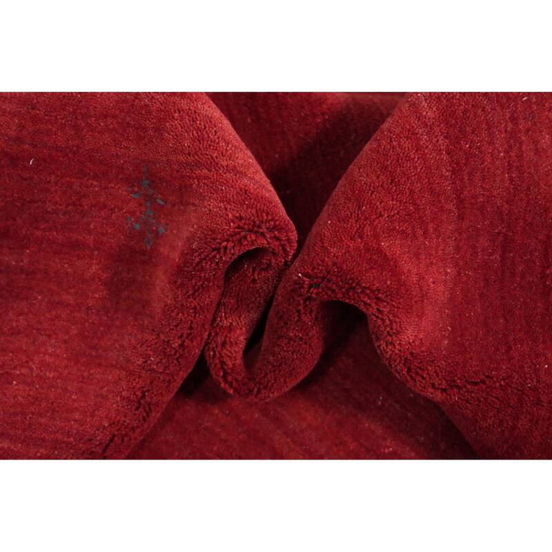 Hand Knotted Oriental 100% Wool Carpet Tribal Tribal Red Gabbeh Area Rug - 9' 7'' X 8' 2''