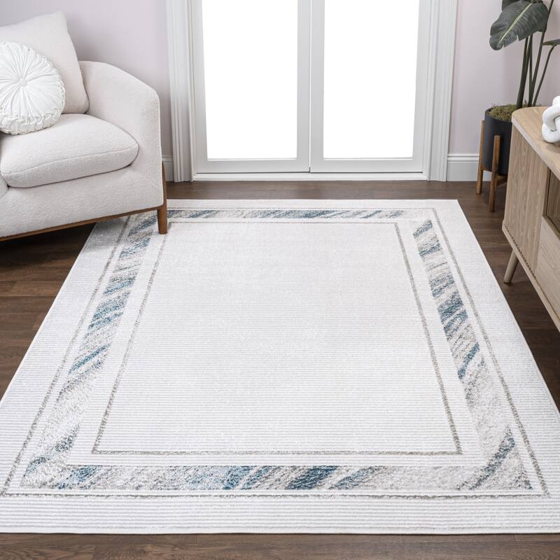 JONATHAN Y Draper Classic Border Marble Pattern High-Low Rug
