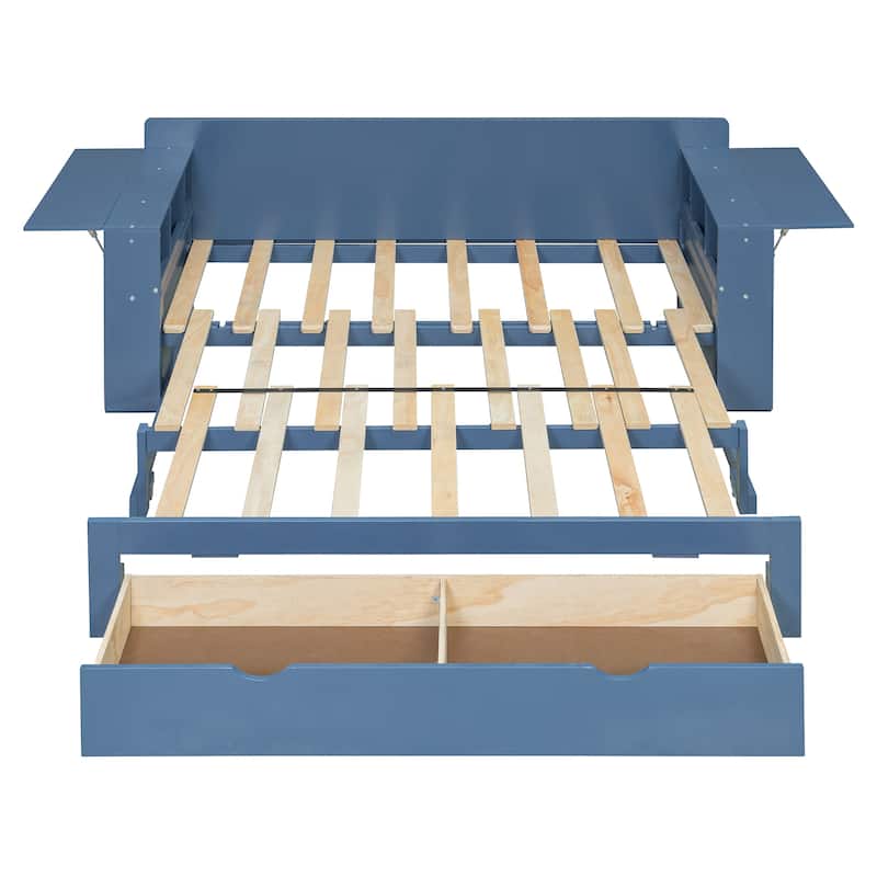 4-in-1 Convertible Daybed with Foldable Desk, Pull-Out Bed & Storage by Harper&Bright Designs