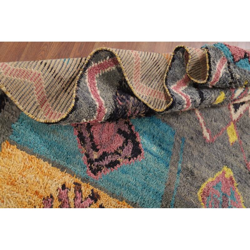Geometric Plush Moroccan Oriental Area Rug Handmade Wool Carpet - 8'11" x 12'6"