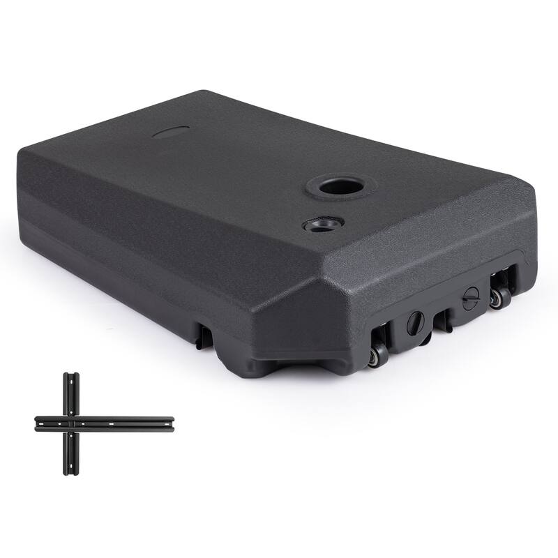 Gymax Cantilever Umbrella Base w/Wheels & Cross Base for 10 FT Offset - Black