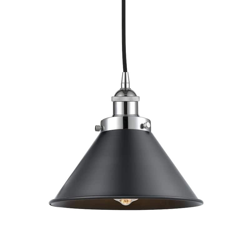 Innovations Lighting 616-1PH-9-10 Briarcliff Pendant Briarcliff 10" - Polished Chrome / Matte Black