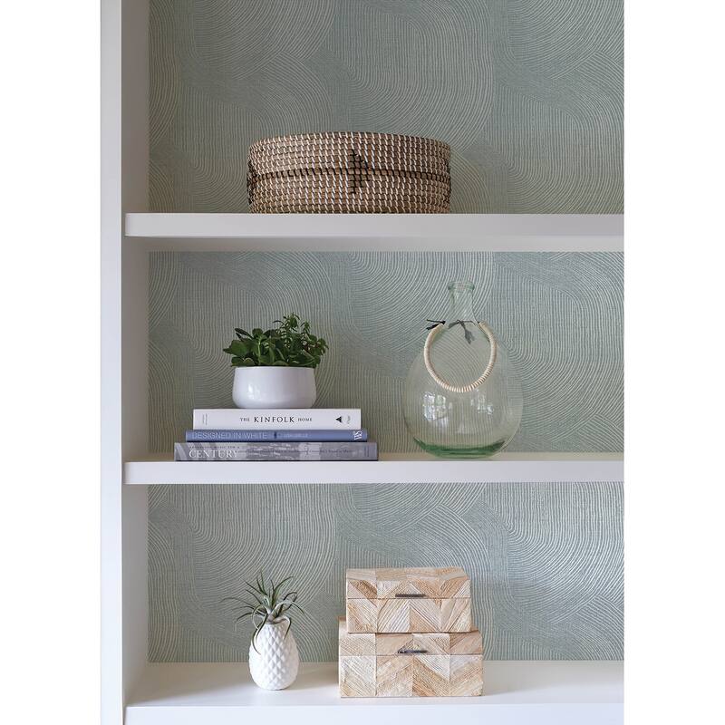 A-Street Prints Folly Light Blue Zen Swirls Wallpaper