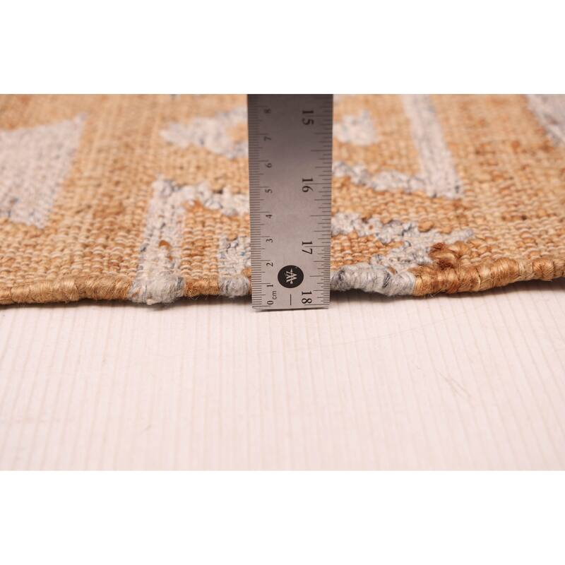 ECARPETGALLERY Flat-Weave Palas Denizli Tan Jute, Rayon Kilim - 5'6 x 7'5