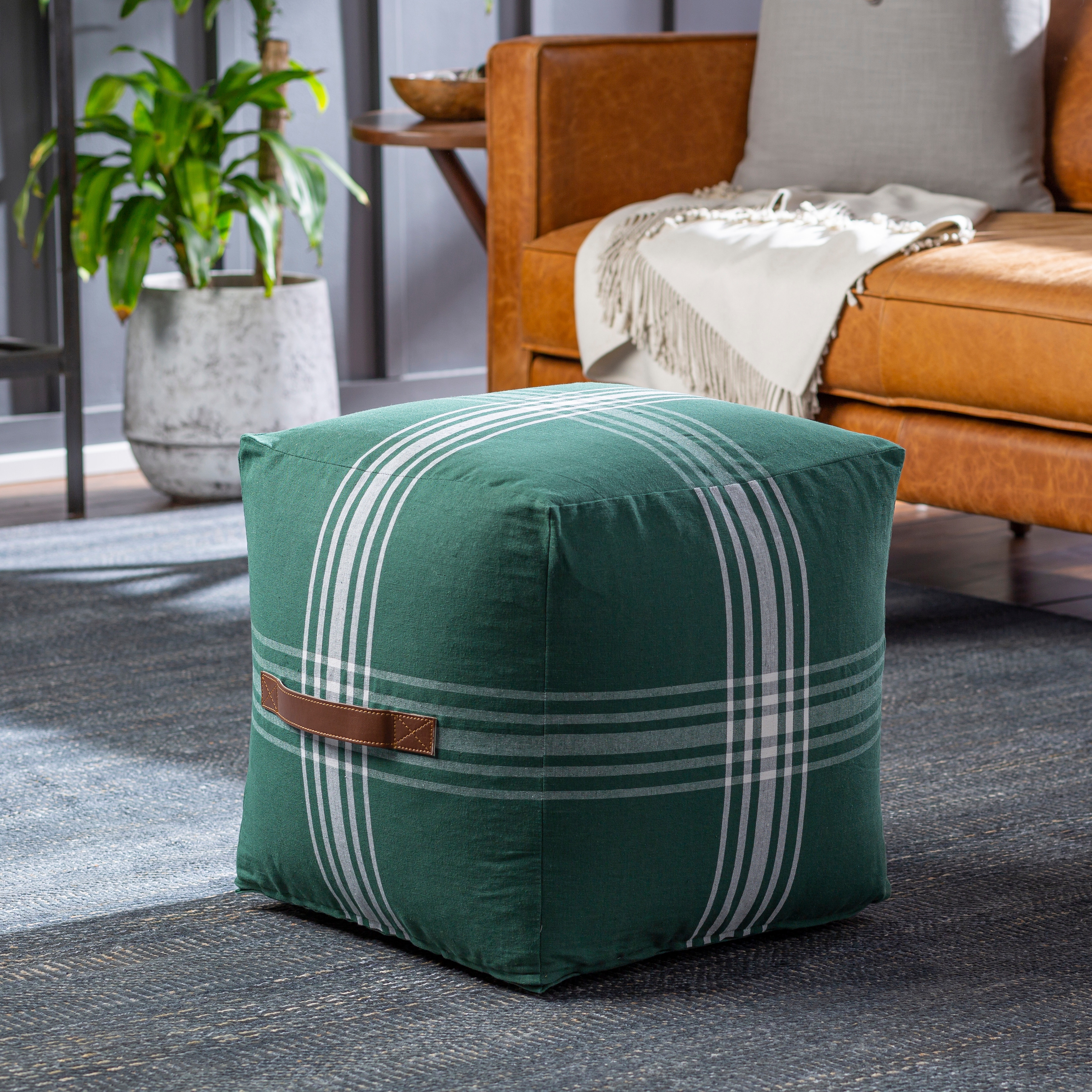 Dondae Casual Stripe Pouf.