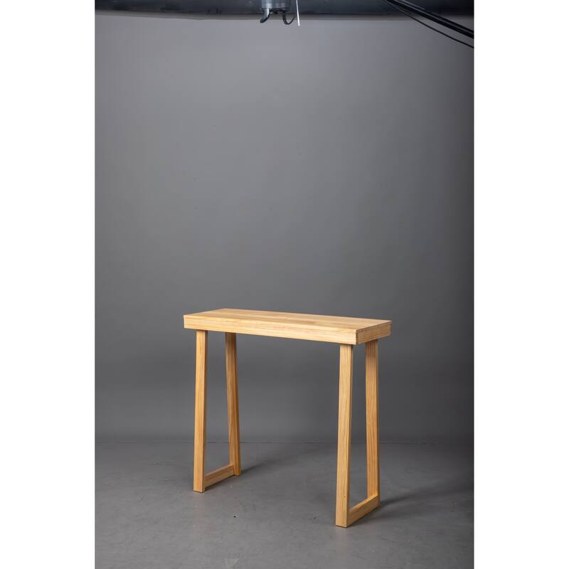 Narrow Solid Pine Wood Entryway Console Table for Small Space Living Room Furniture Decor