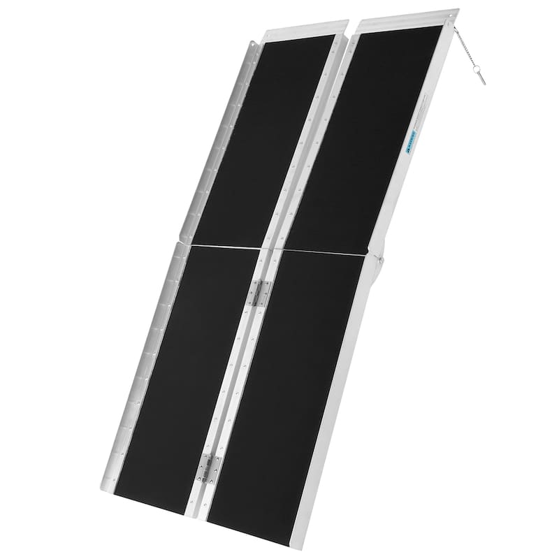 5FT Non-Skid Traction Folding Aluminum Wheelchair Ramp Scooter Mobility Handicap Ramps for Home Steps, Suitcase with Handle