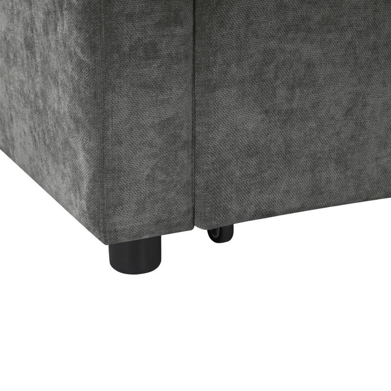 81.9" Upholstered L-shaped Sofa with a Sofa Sleeper and a Hidden Storage Compartment