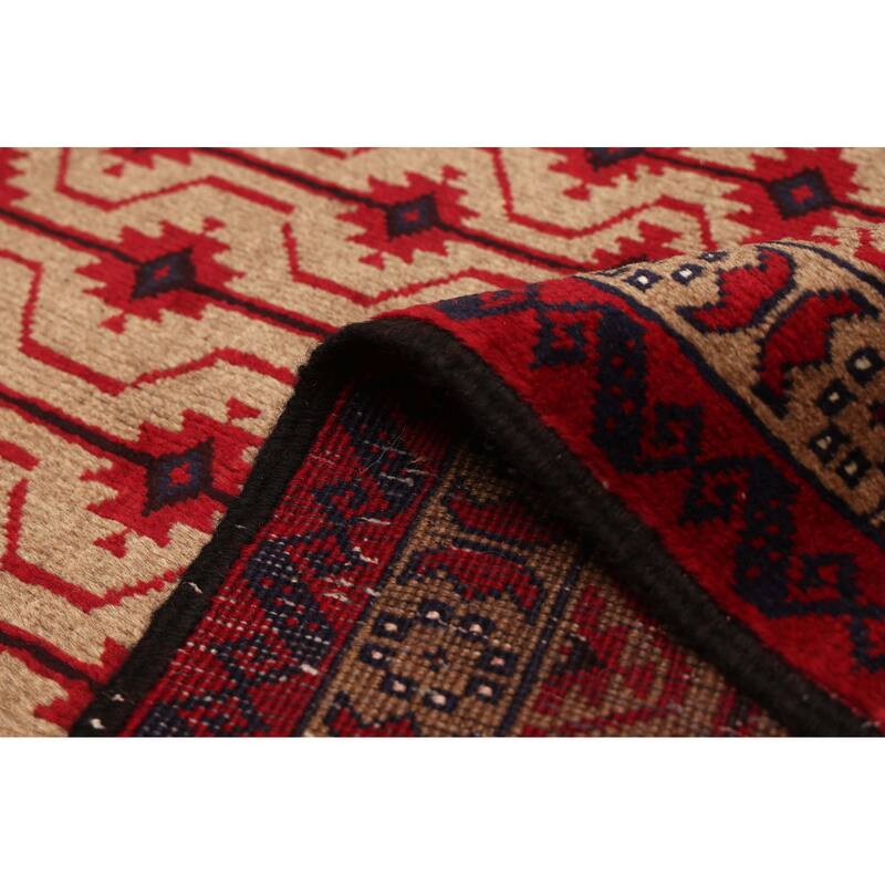 ECARPETGALLERY Hand-knotted Baluch Tan Wool Rug - 3'1 x 5'8