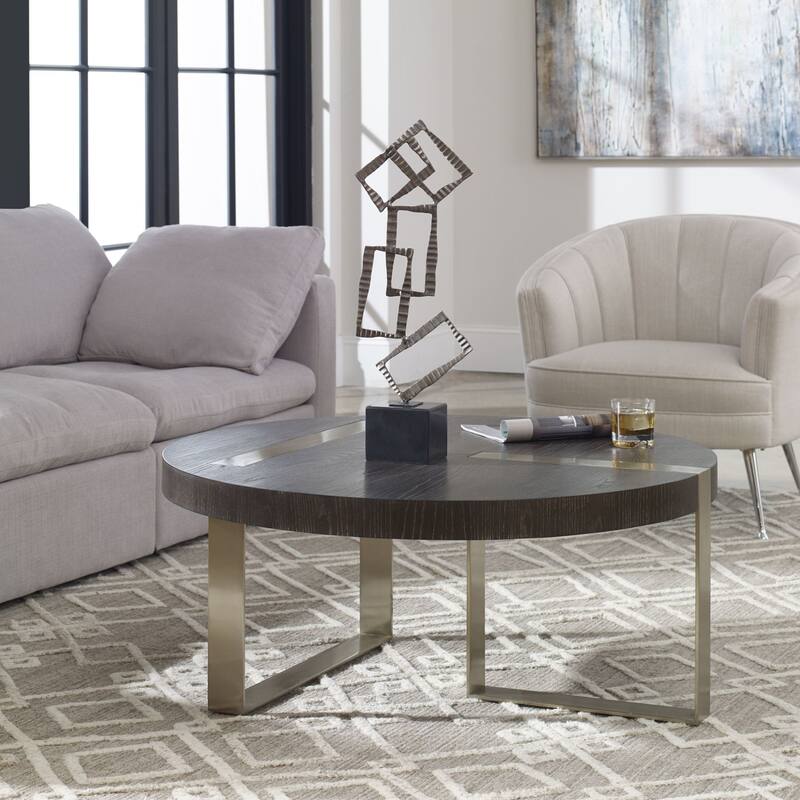 Uttermost Converge 42" Round Industrial Modern Coffee Table