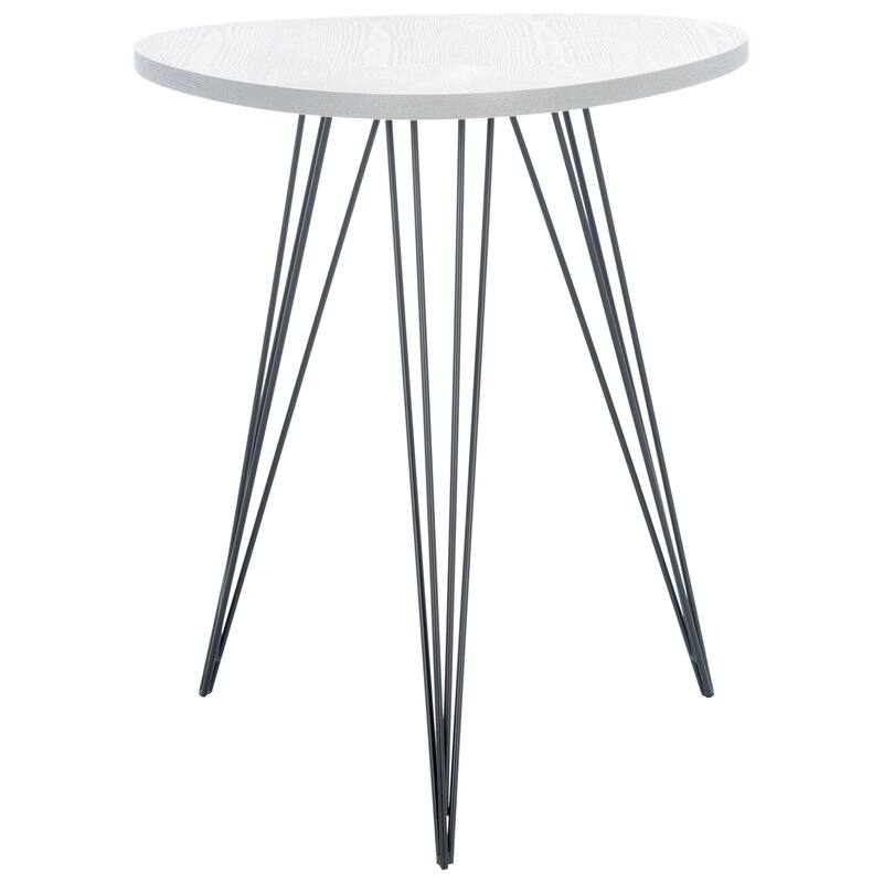 SAFAVIEH Luann White/ Black Lacquer Side Table - 19.6" x 19.6" x 23.6" - 20Wx20Dx24H - Grey