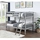 preview thumbnail 9 of 12, Twin over Twin Solid Wood Bunk Bed with Ladder and Fence for Kids Gray