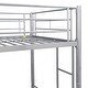 preview thumbnail 10 of 11, Silver Twin over Twin Metal Bunk Bed with Trundle and Fence