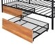 preview thumbnail 13 of 13, Black Full Size Metal House Bed with Two Drawers & Roof