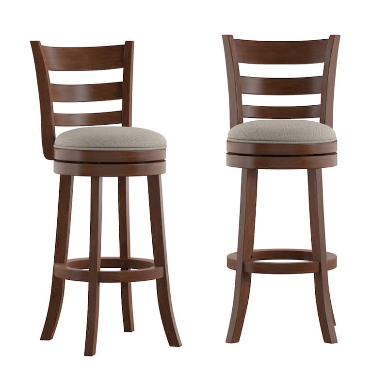 Rovinj Ladder Back 29"H Swivel Bar Stool - Cherry-Grey