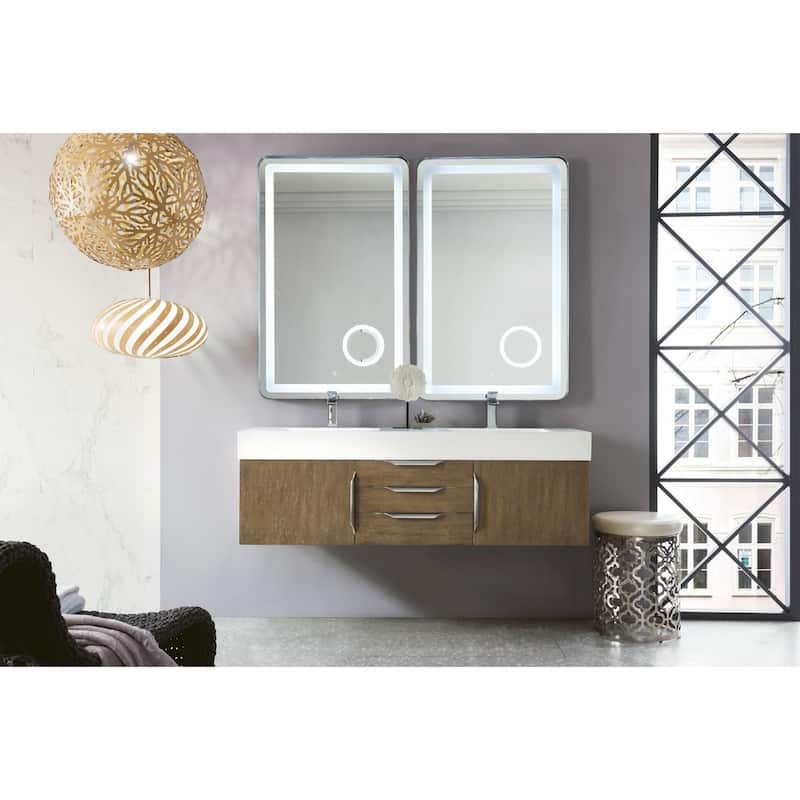 James Martin Vanities 983-V59D-W-N-GW Columbia 59" Wall Mounted Double