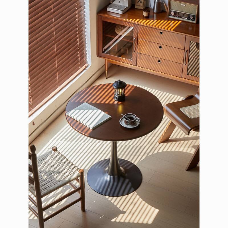 24 Inch Modern Round Dining Table, MDF Top and Steel Base Tulip Round Kitchen Table, Coffee Table, Oval Dining Table