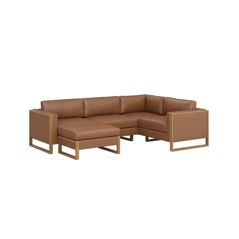 Madison Modern Upholstered Modular Sofa or Couch for Living Room with Solid Wood Legs